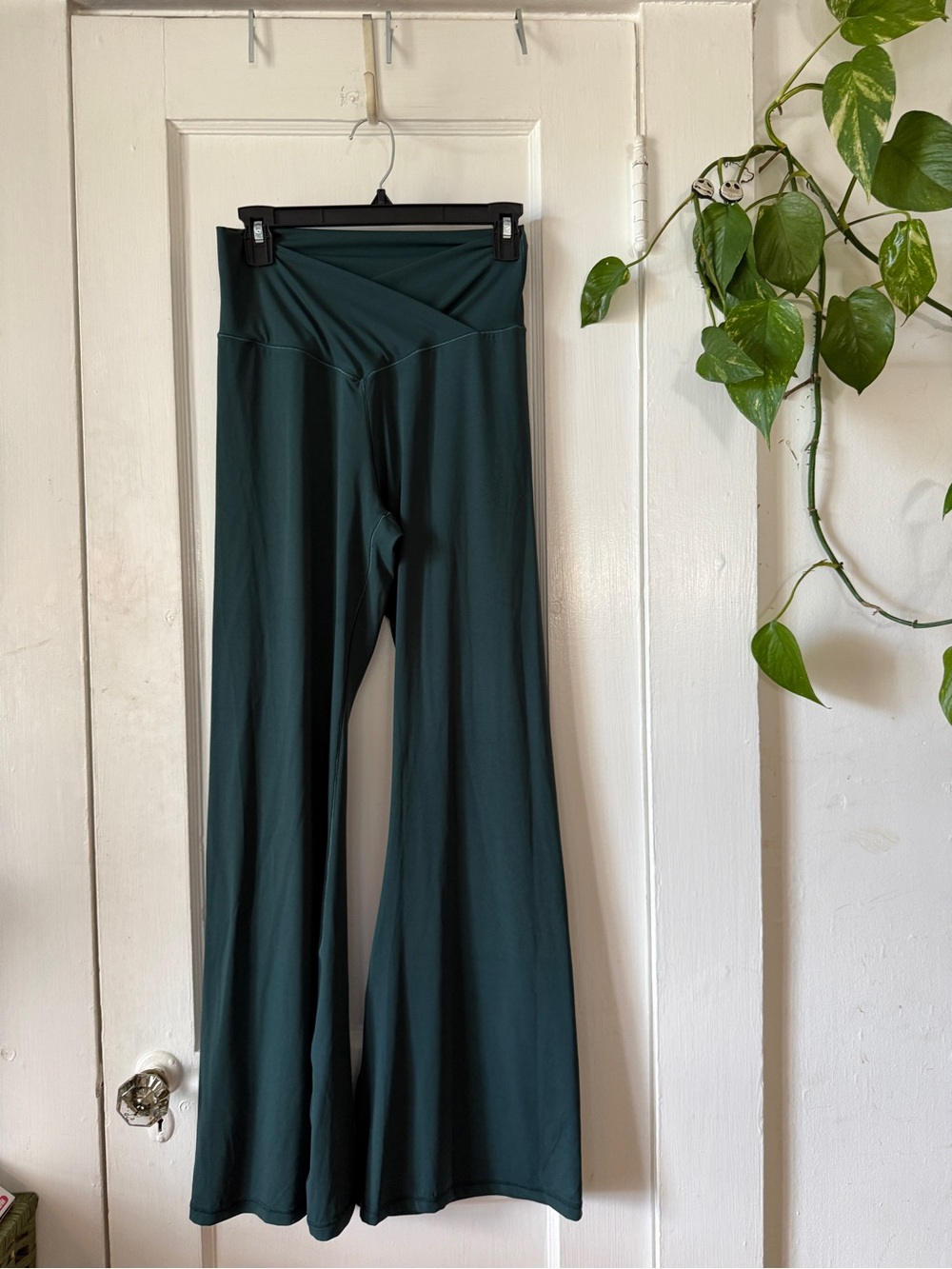 Sunzel size L Wide-Leg Flare Pants in Deep Teal - High Waist Comfort